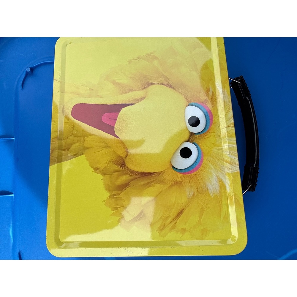 Sesame Street Big Bird Tin Lunch Box Yellow Metal Aquarius 2015 Retro Nostalgia